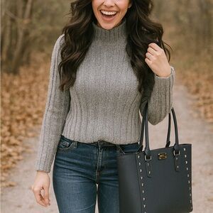 American Eagle  Gray Mock Neck Sweater